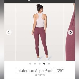 Lululemon Align Pant II 25”